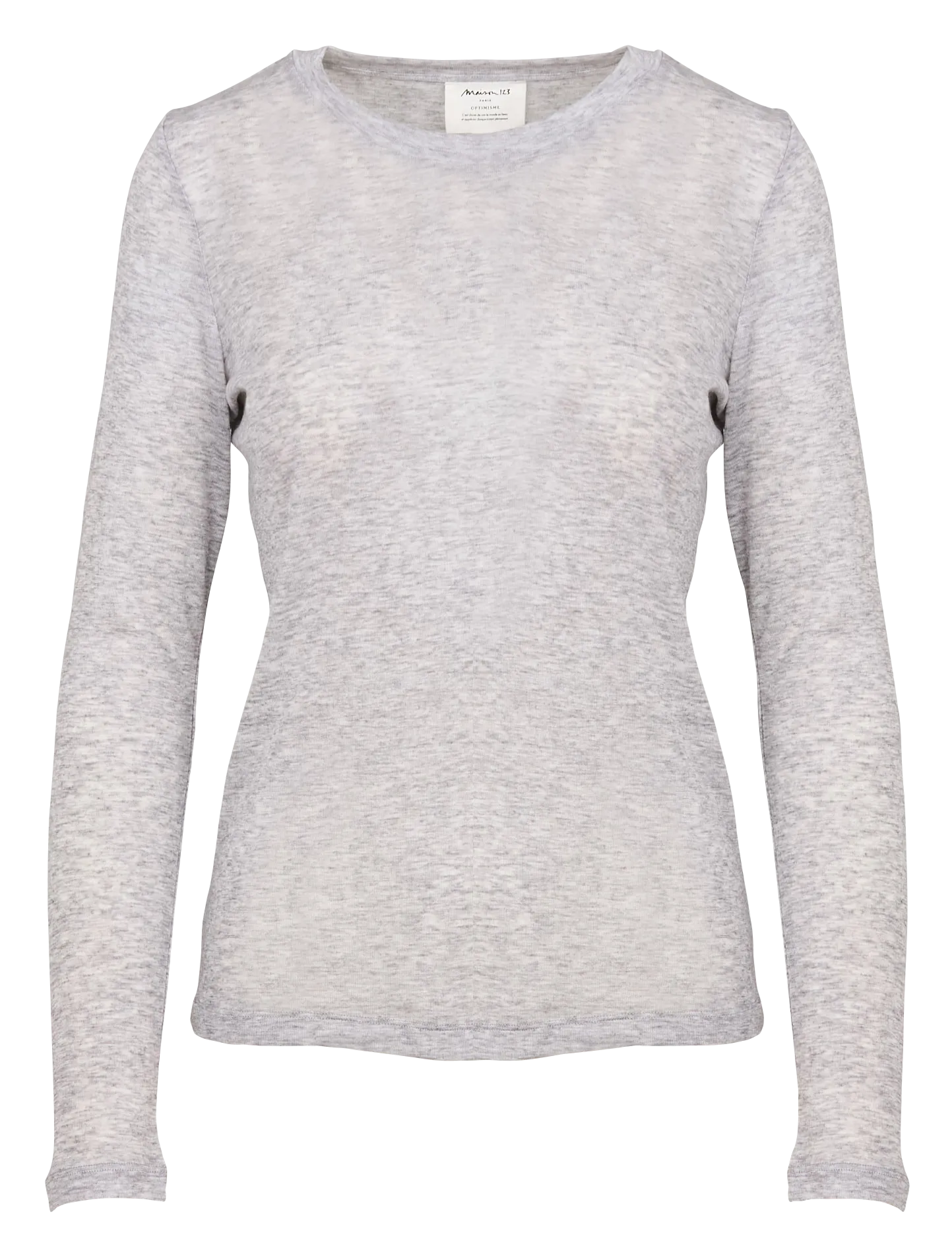 MAISON 123 TEXAS  CAMISETA RECTA CON CUELLO REDONDO EN GRIS