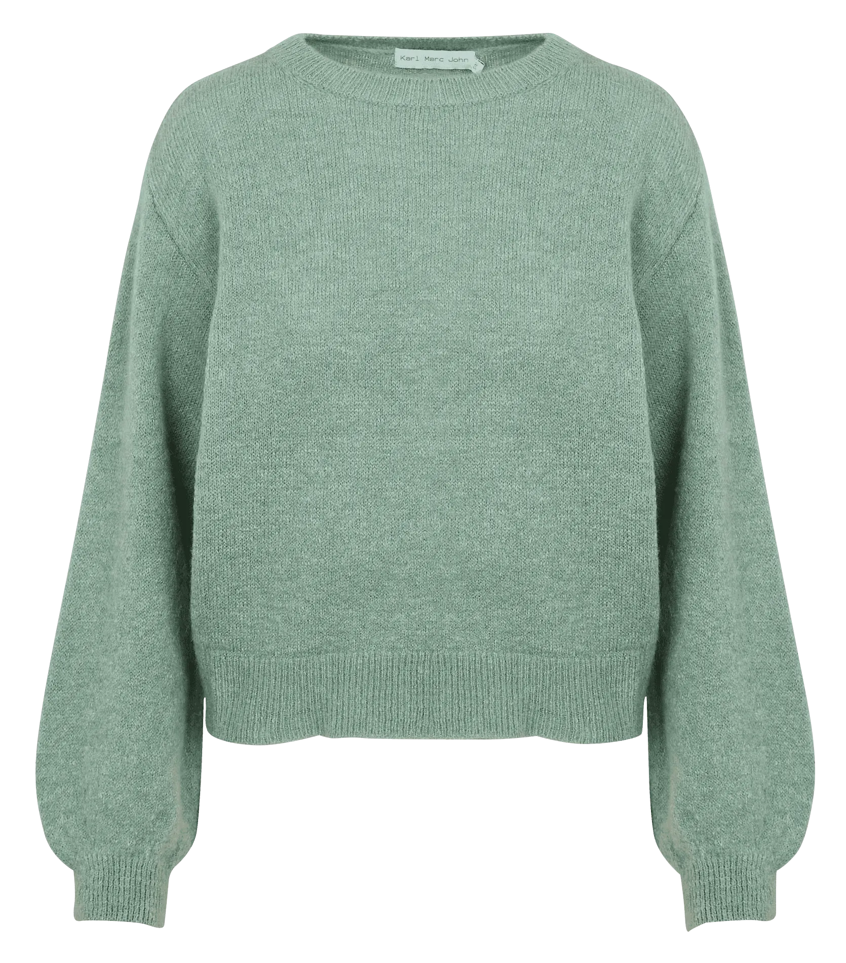 MALENE  JERSEY RECTO DE MEZCLA DE LANA MOHAIR EN VERDE