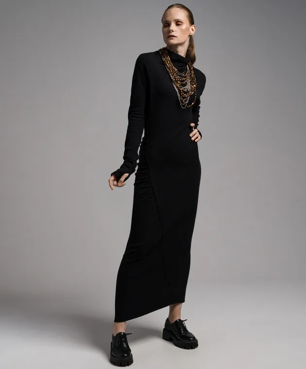 Marc Le Bihan Black dress with drapery