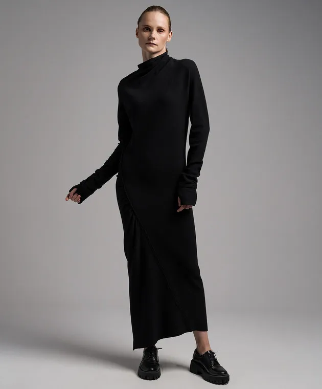 Marc Le Bihan Black dress with drapery
