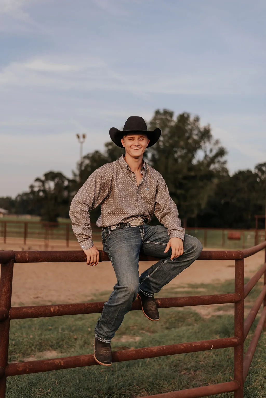 MEN'S CINCH MEDALLION PRINT BLUE SHIRT