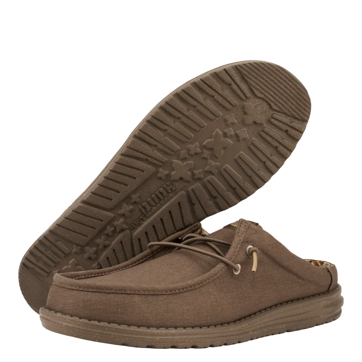 MEN'S HEY DUDE WALLY SLIP STRETCH CANVAS WALNUT