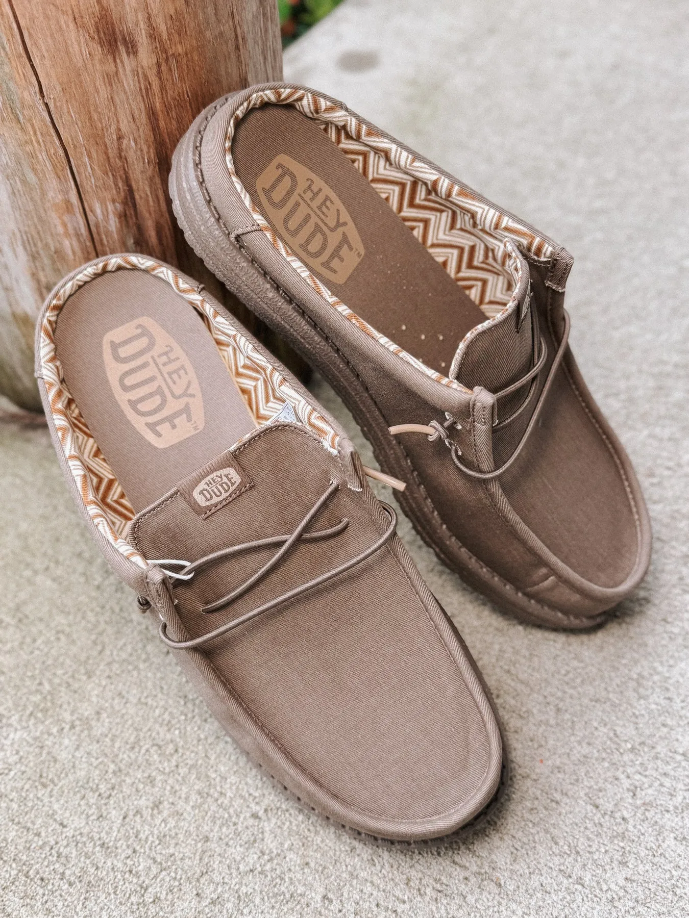 MEN'S HEY DUDE WALLY SLIP STRETCH CANVAS WALNUT