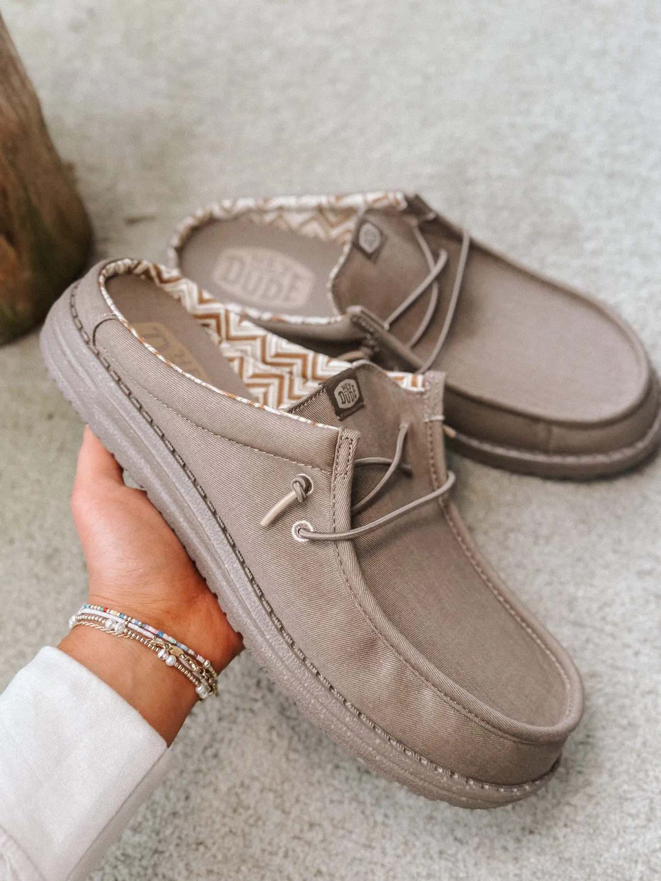 MEN'S HEY DUDE WALLY SLIP STRETCH CANVAS WALNUT