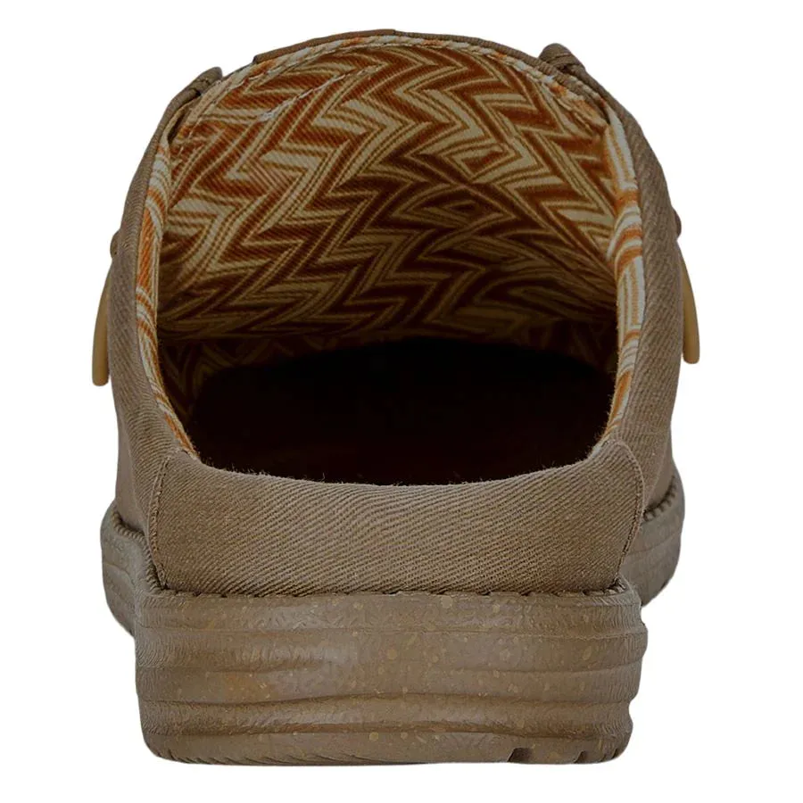 MEN'S HEY DUDE WALLY SLIP STRETCH CANVAS WALNUT