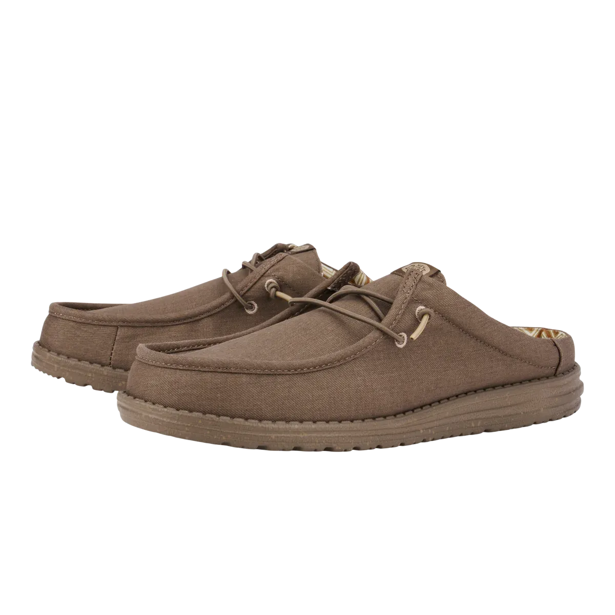 MEN'S HEY DUDE WALLY SLIP STRETCH CANVAS WALNUT