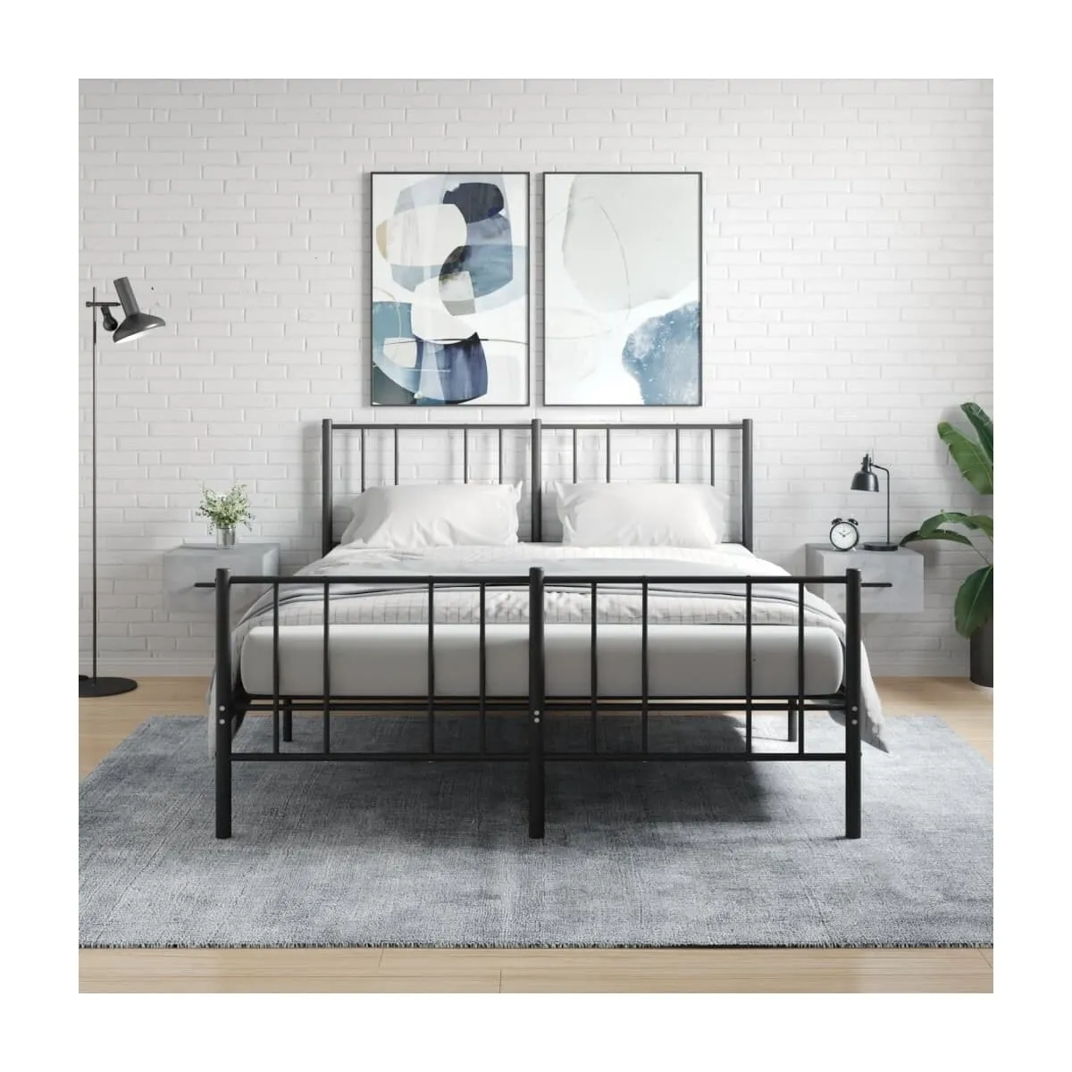 Mesitas de noche de pared 2 uds color gris hormigón 35x35x20