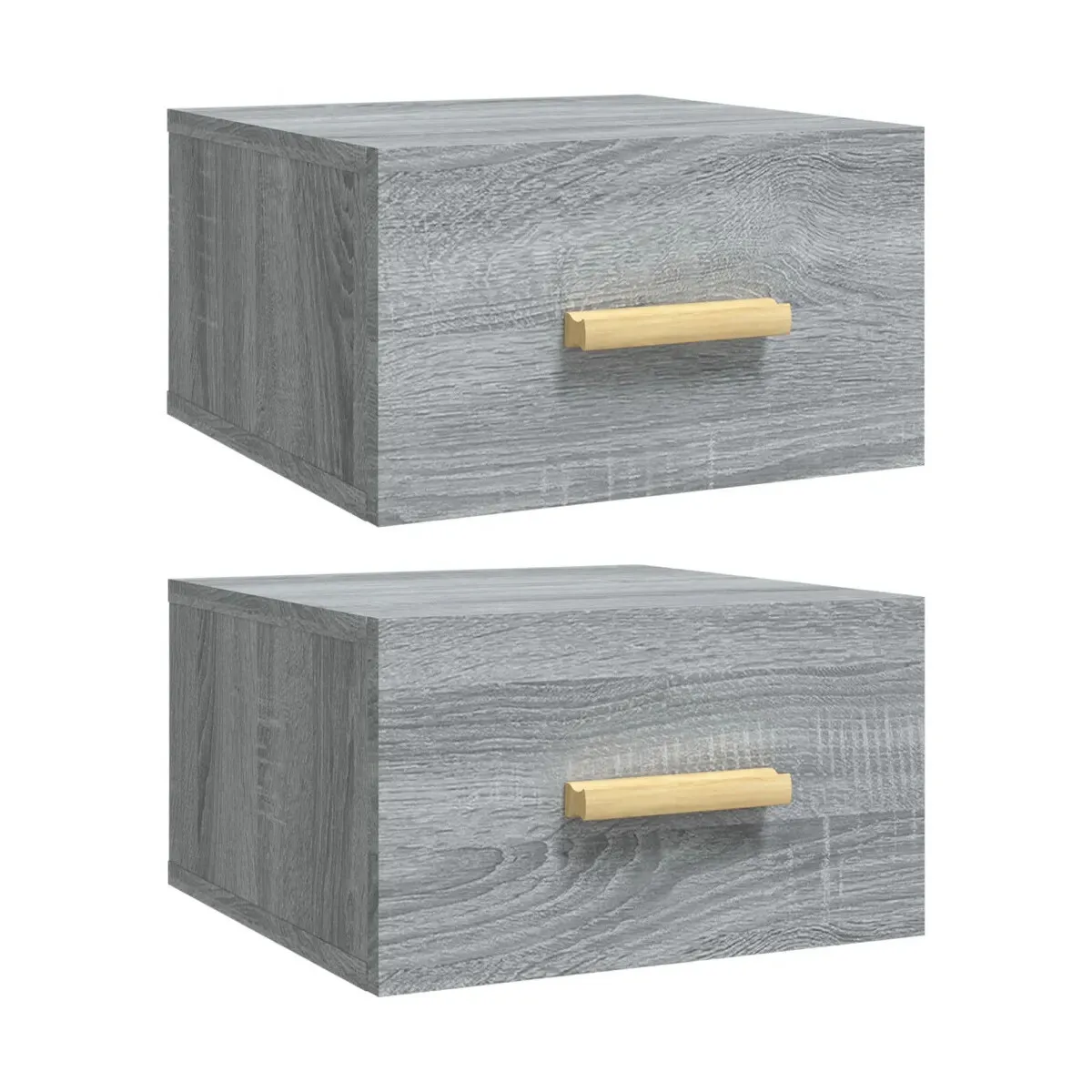 Mesitas de noche de pared 2 uds color gris Sonoma 35x35x20 cm