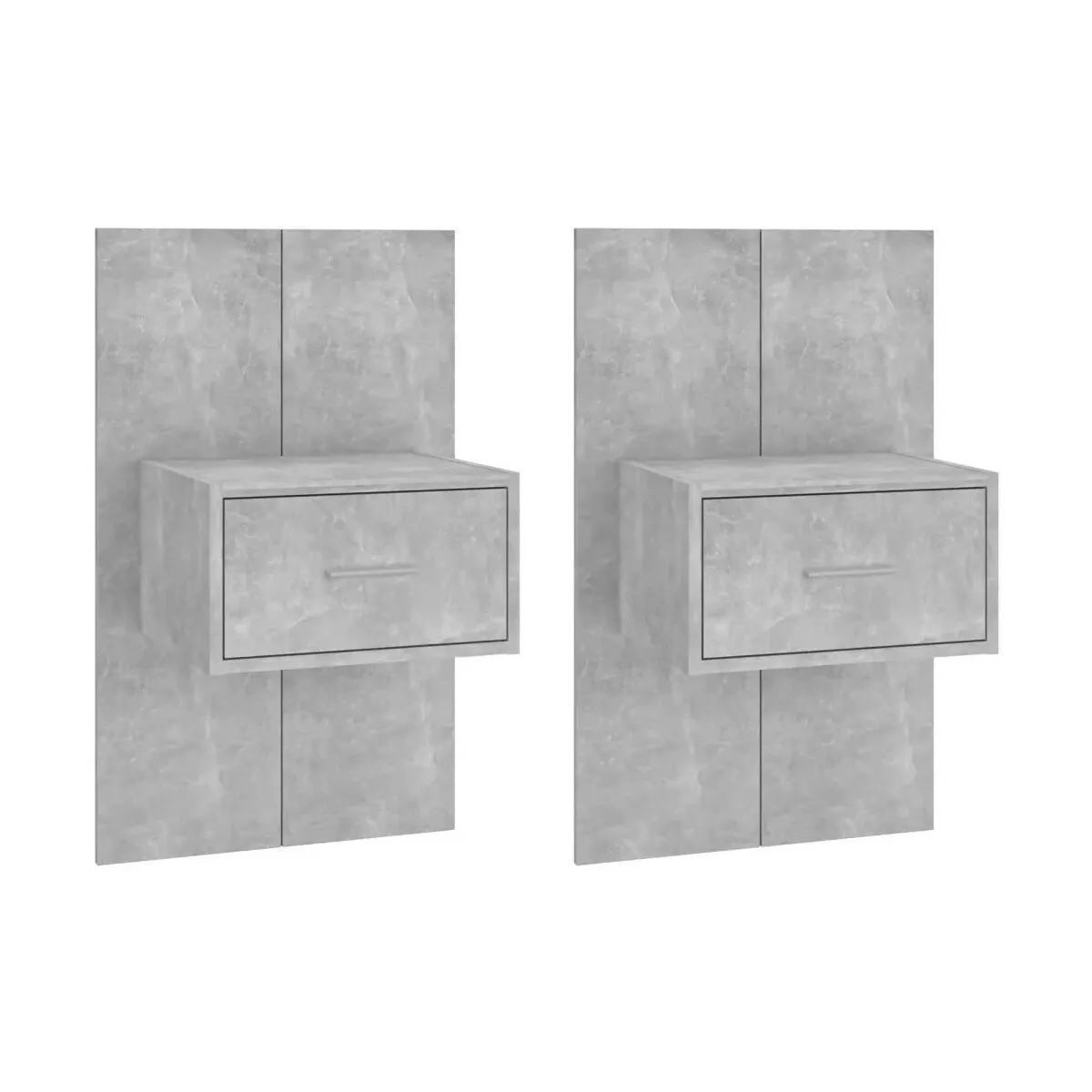 Mesitas de noche de pared 2 unidades color gris hormigón