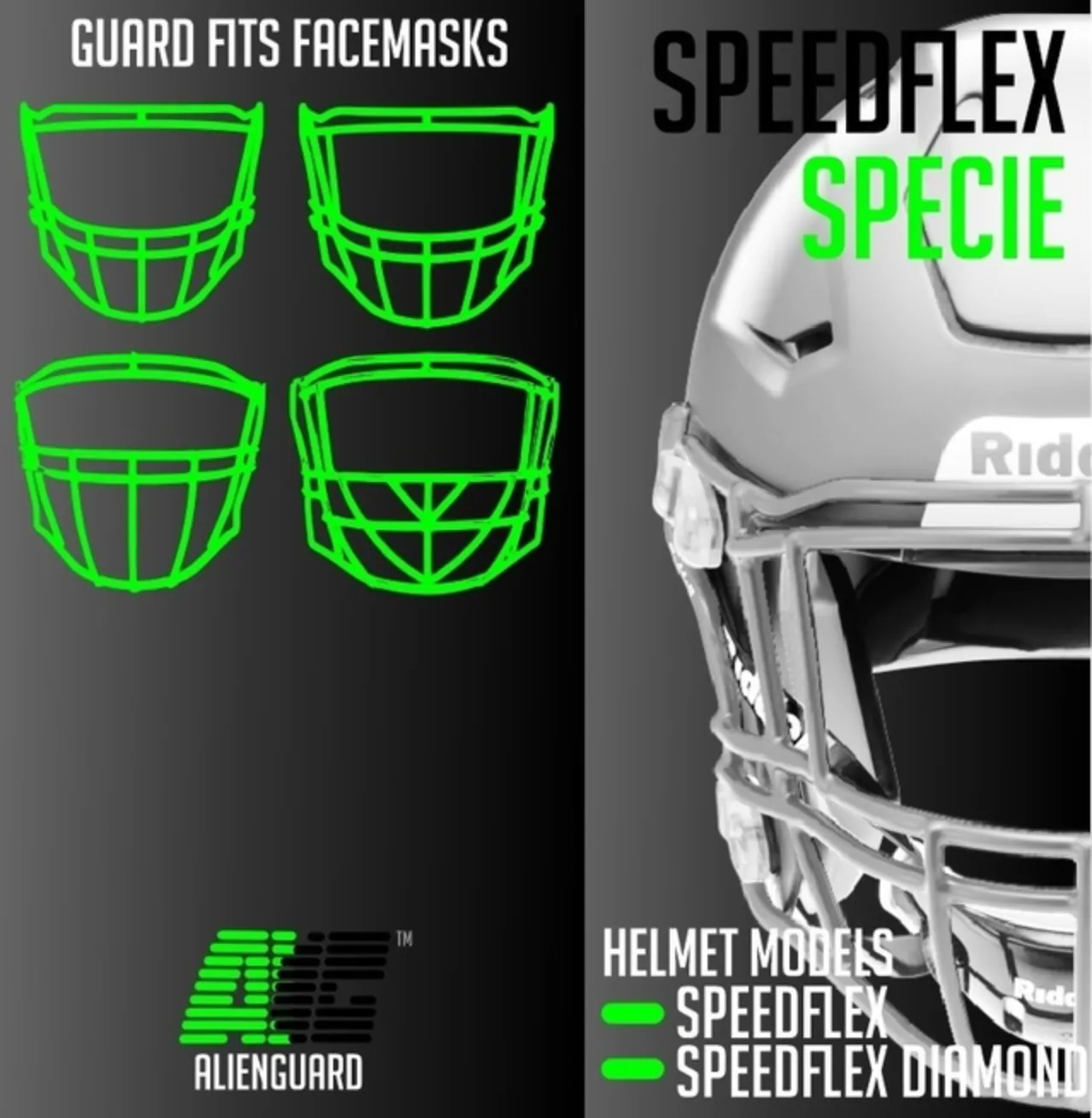 Mica Completa Flexible para Casco de Americano Alien Guard Transparente