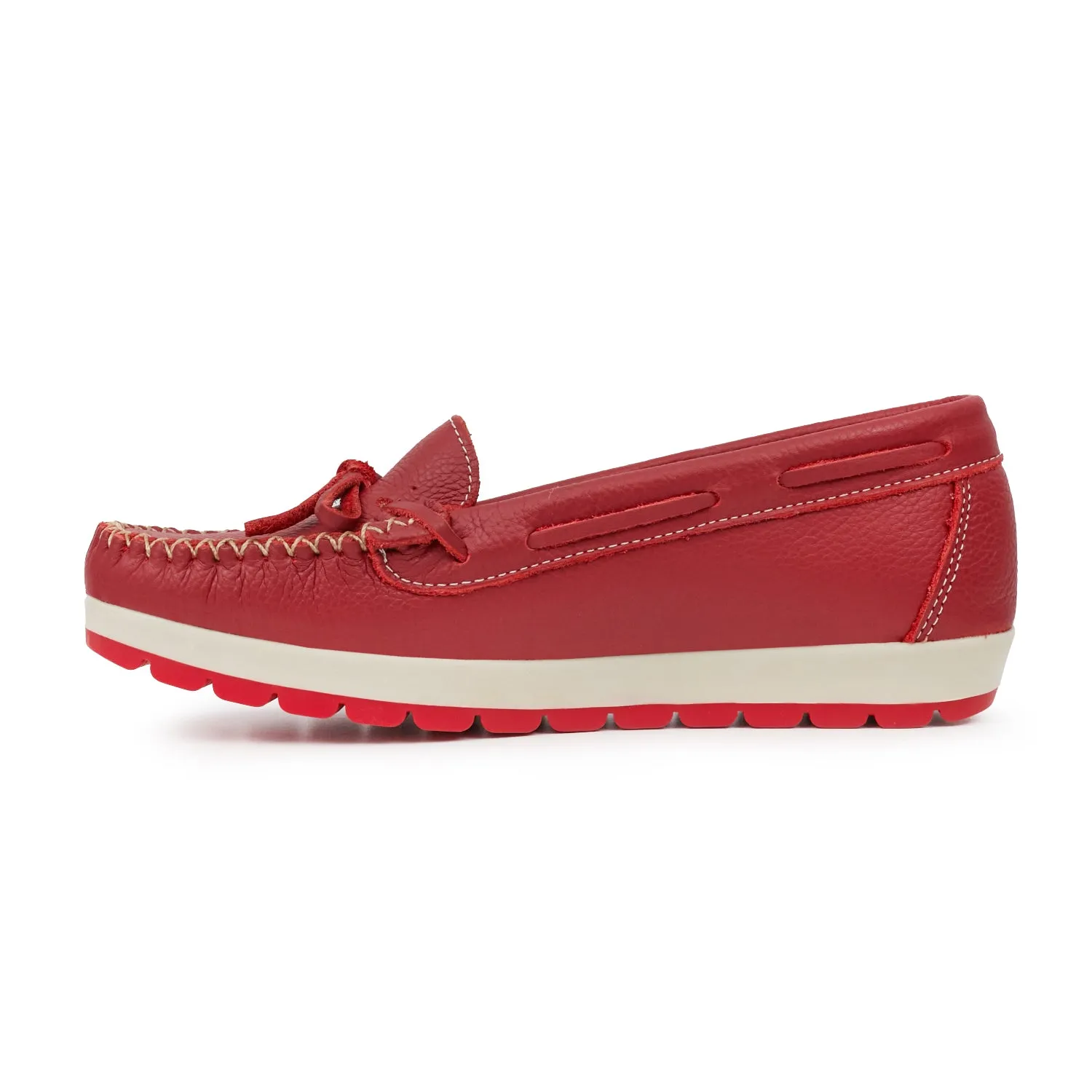 MOCASIN FUNES ROJO