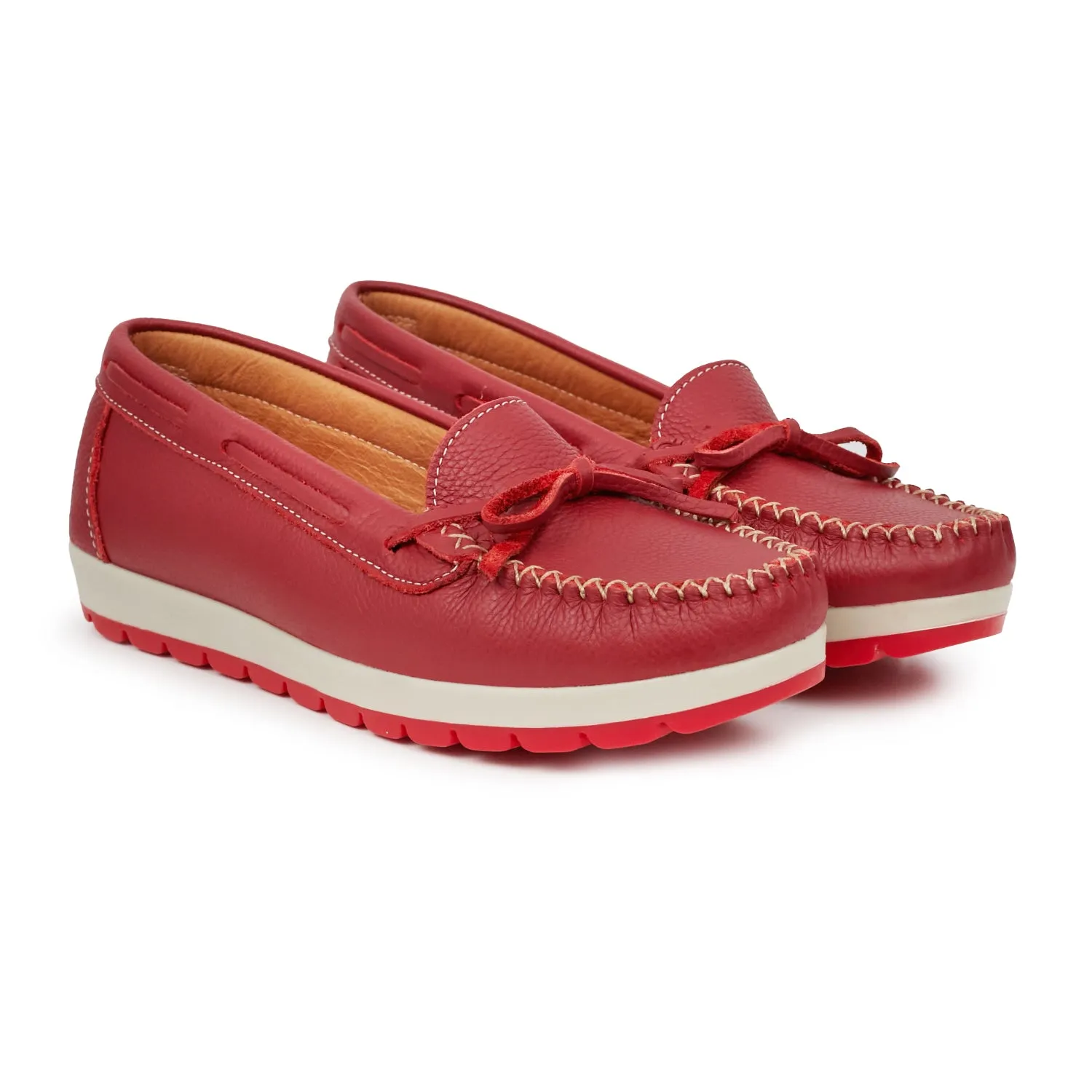 MOCASIN FUNES ROJO