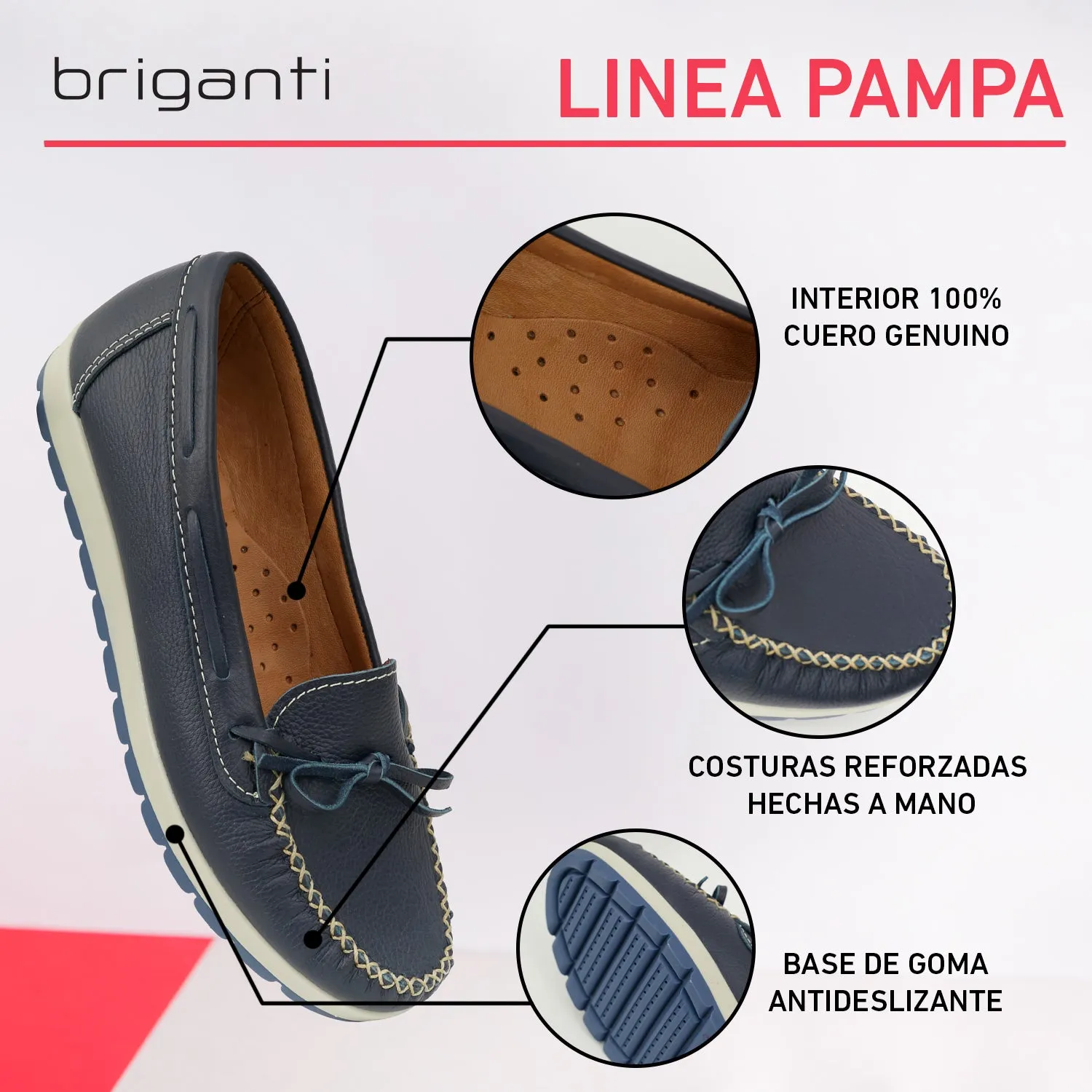 MOCASIN FUNES ROJO