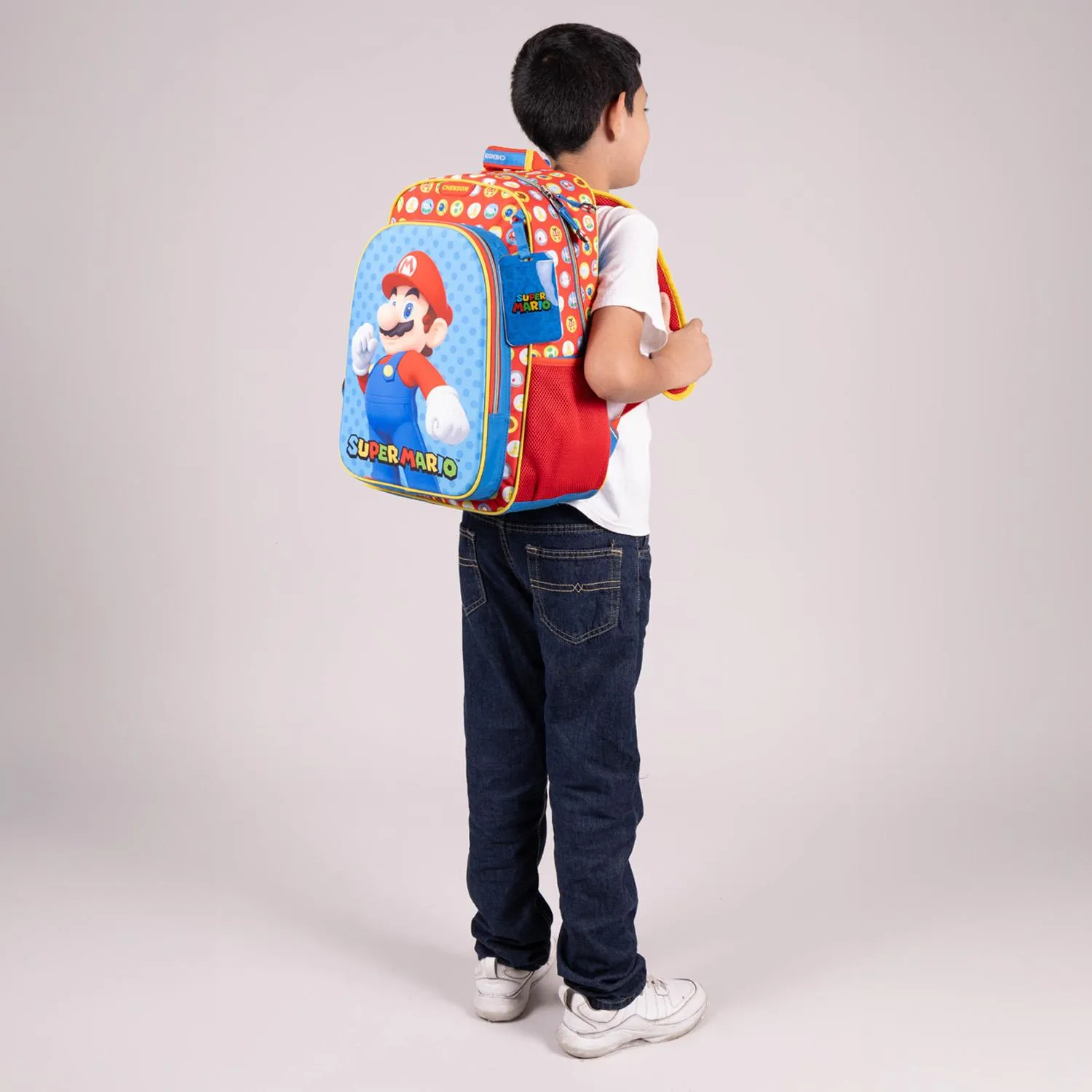 Mochila Azul Mario Bros Grande Para Nio Chenson Amenta