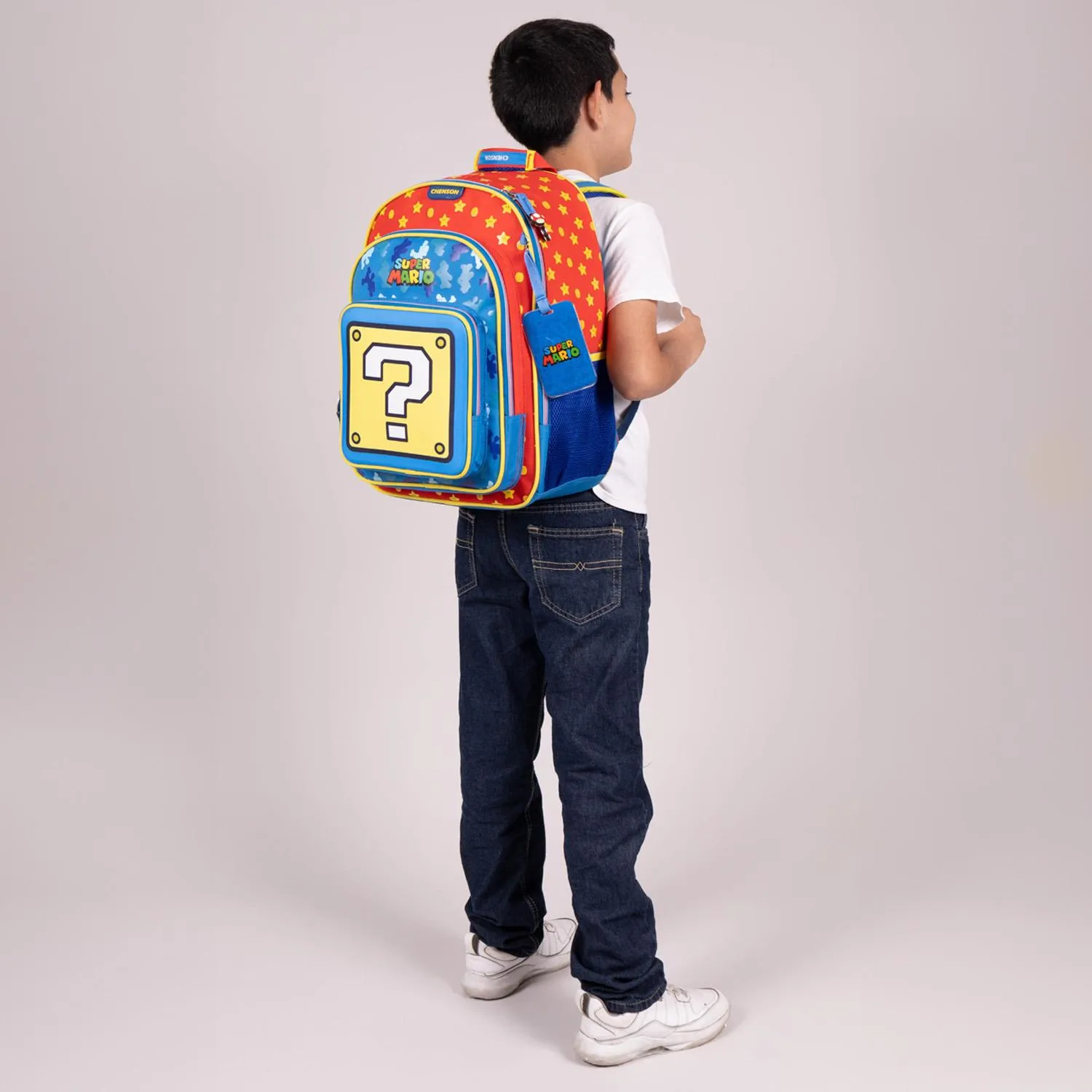 Mochila Grande Para Nio Chenson Mario Bros Azul Myst