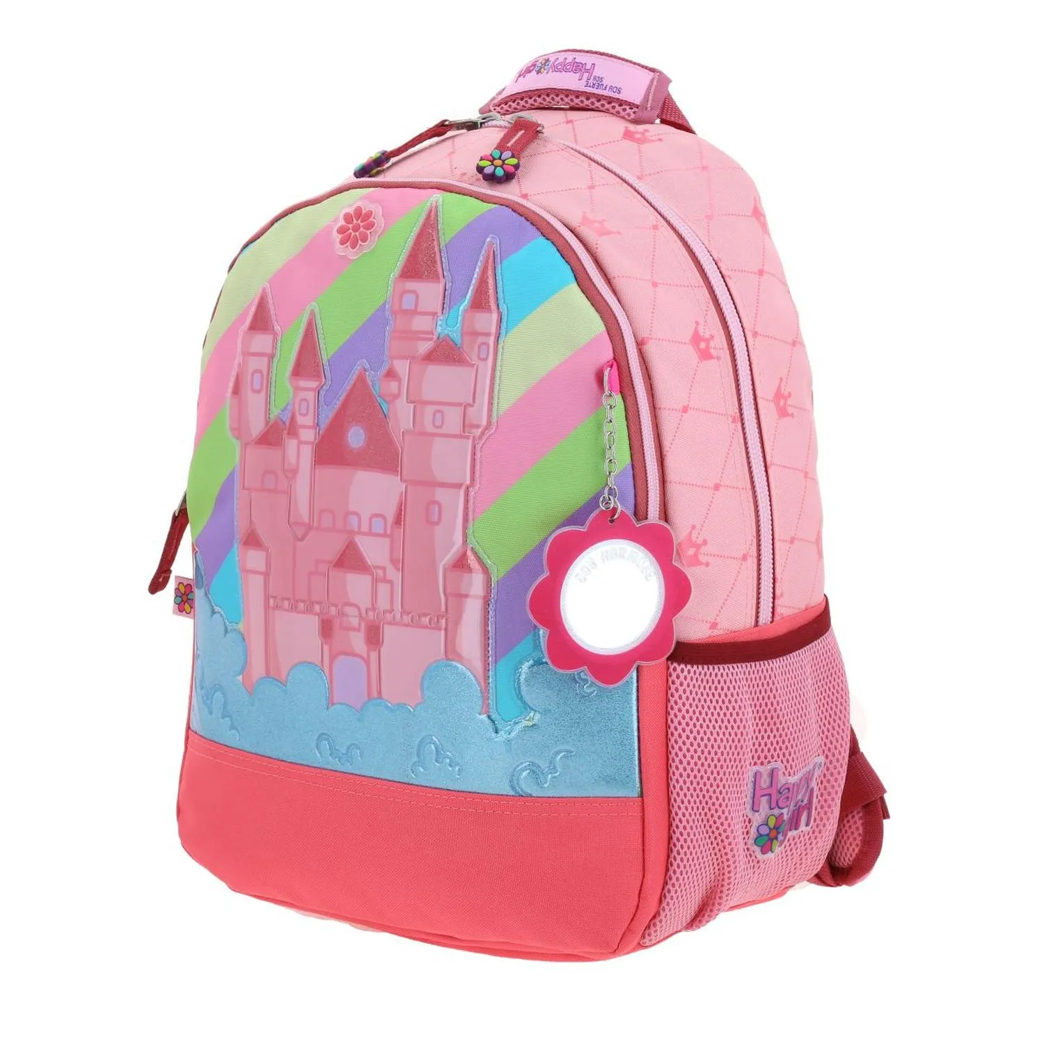 Mochila Rosa Grande Porta Tablet Para Nia Happy Girl By Chenson Cast