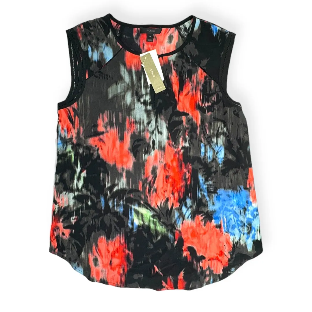 MULTICOLORED TOP SLEEVELESS J. CREW, SIZE 2PETITE