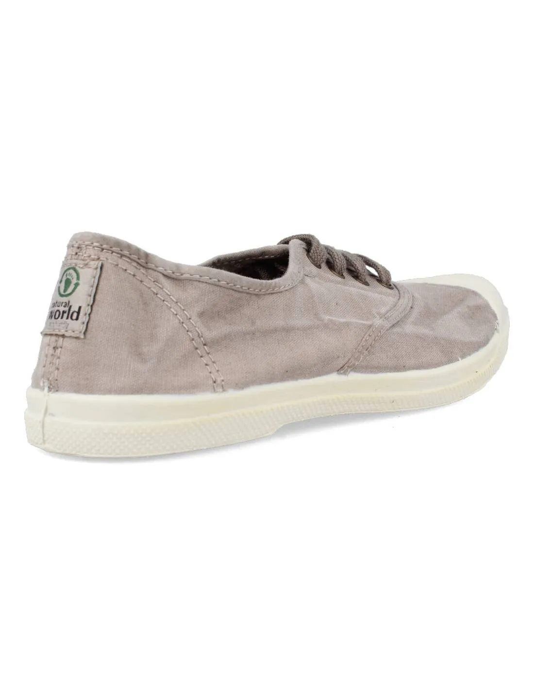 NATURAL WORLD  ZAPATO INGLESITO MUJER ECOLóGICO GRIS CLARO