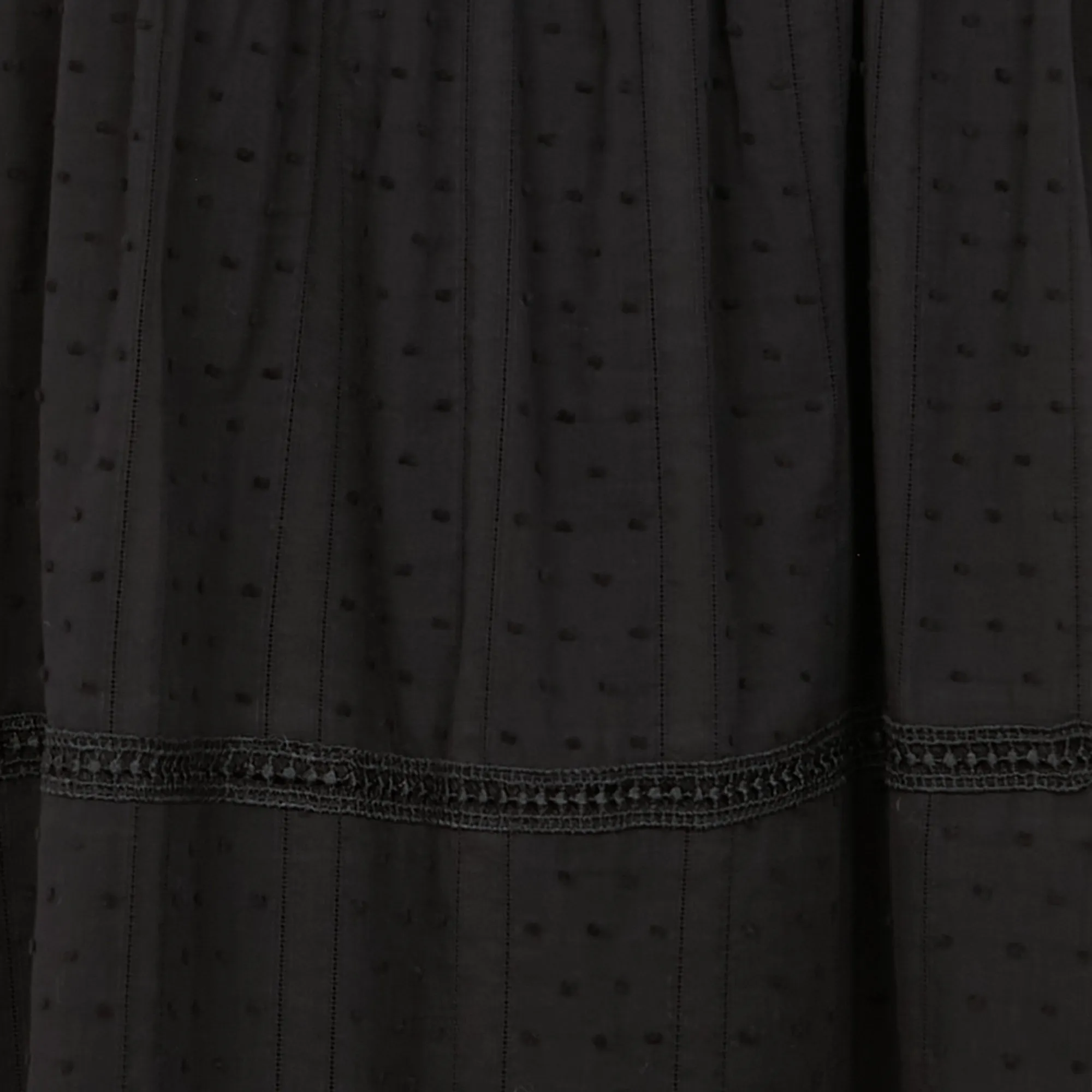 OBJGEILLIS 3/4 DRESS NOOS  VESTIDO CORTO DE ALGODóN BORDADO CON CUELLO DE PICO EN NEGRO