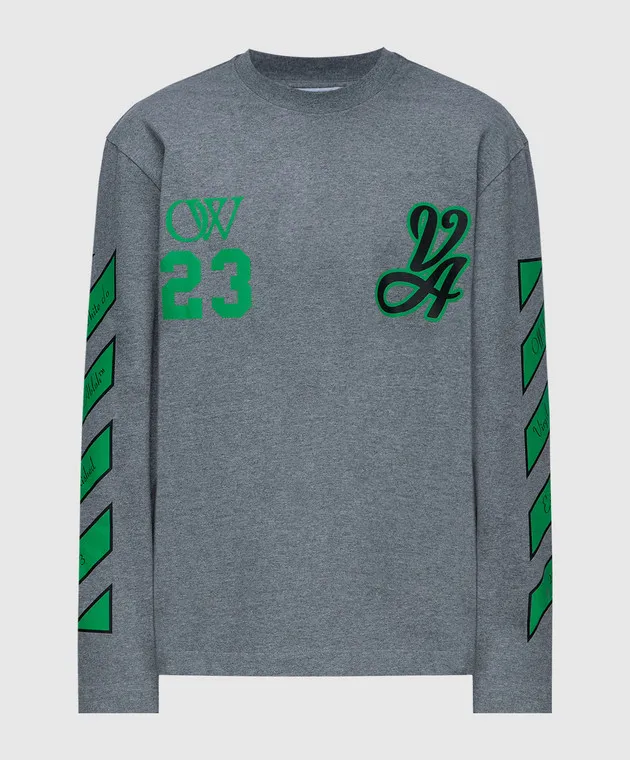 OFFWHITE GRAY LONGSLEEVE WITH PRINT
