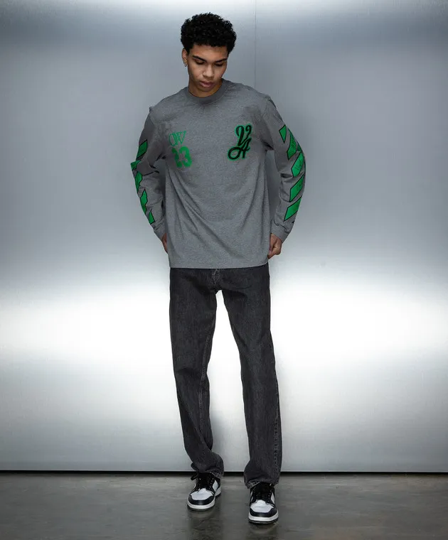 OFFWHITE GRAY LONGSLEEVE WITH PRINT