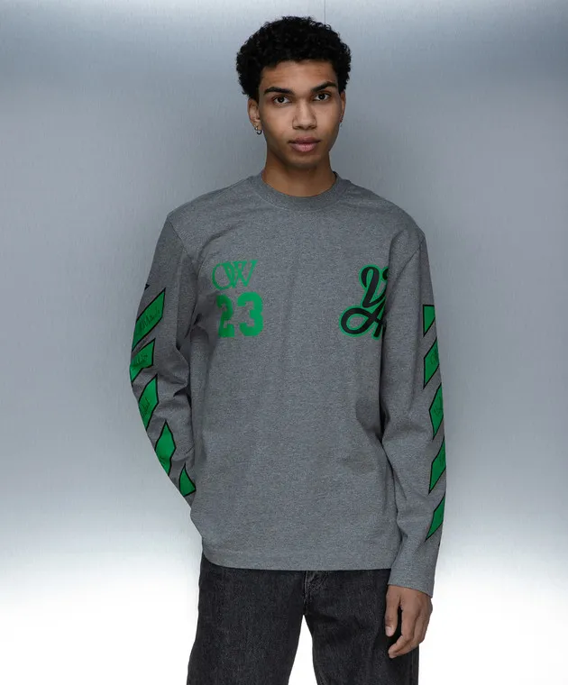 OFFWHITE GRAY LONGSLEEVE WITH PRINT