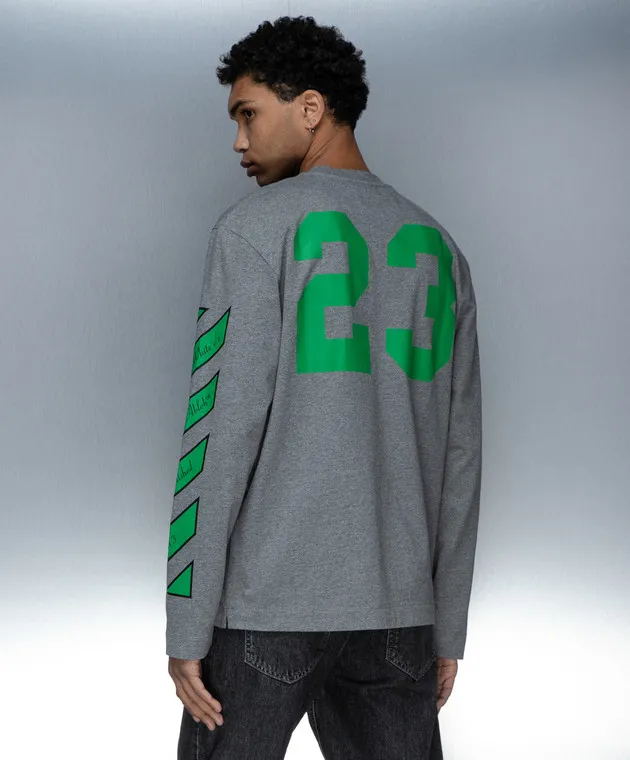 OFFWHITE GRAY LONGSLEEVE WITH PRINT