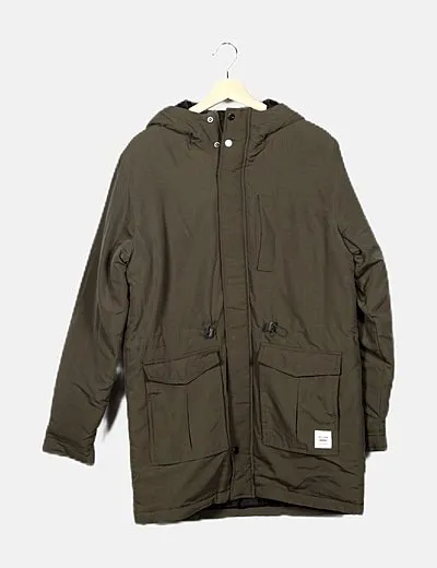 ONLY & SONS Abrigo verde con gorro