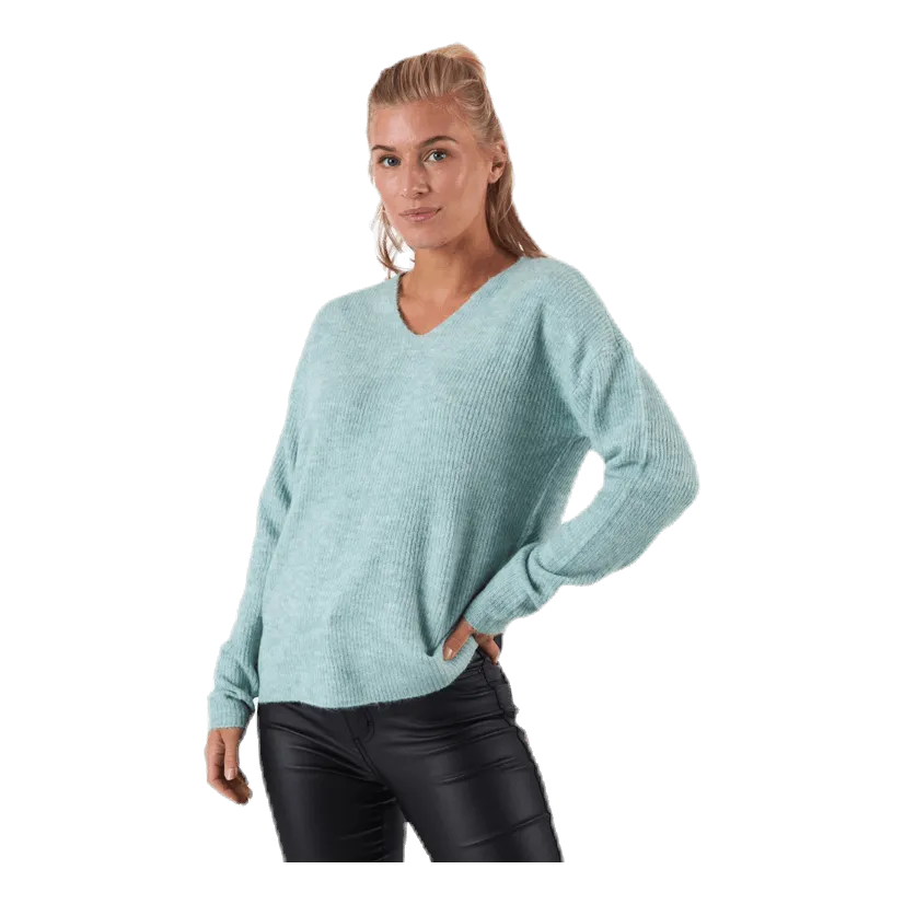 ONLY CAMILLA VNECK L/S PULLOVER KNT BEIGE