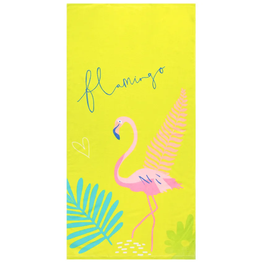 Orchestra Serviette de plage print flamant rose pour fille