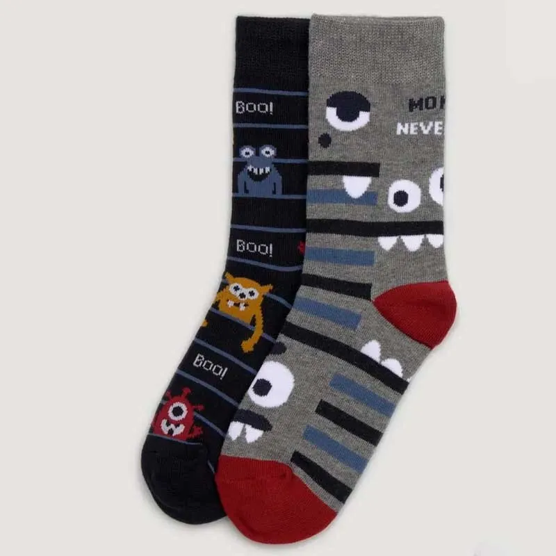 Pack 2 calcetines monstruos gris y marino de Ysabel Mora