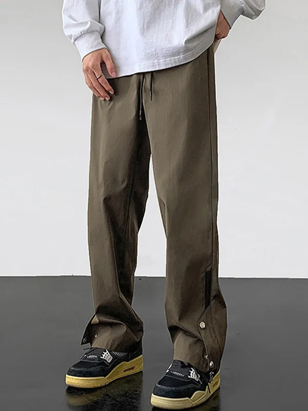 Pantalones cargo impermeables con cremallera informal para hombre
