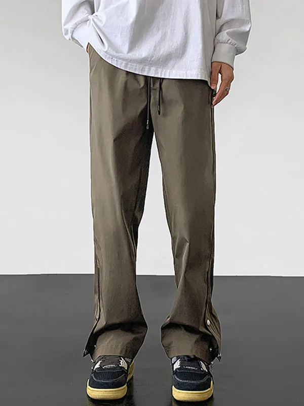 Pantalones cargo impermeables con cremallera informal para hombre
