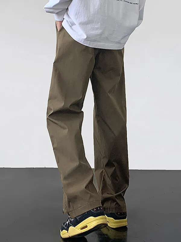 Pantalones cargo impermeables con cremallera informal para hombre