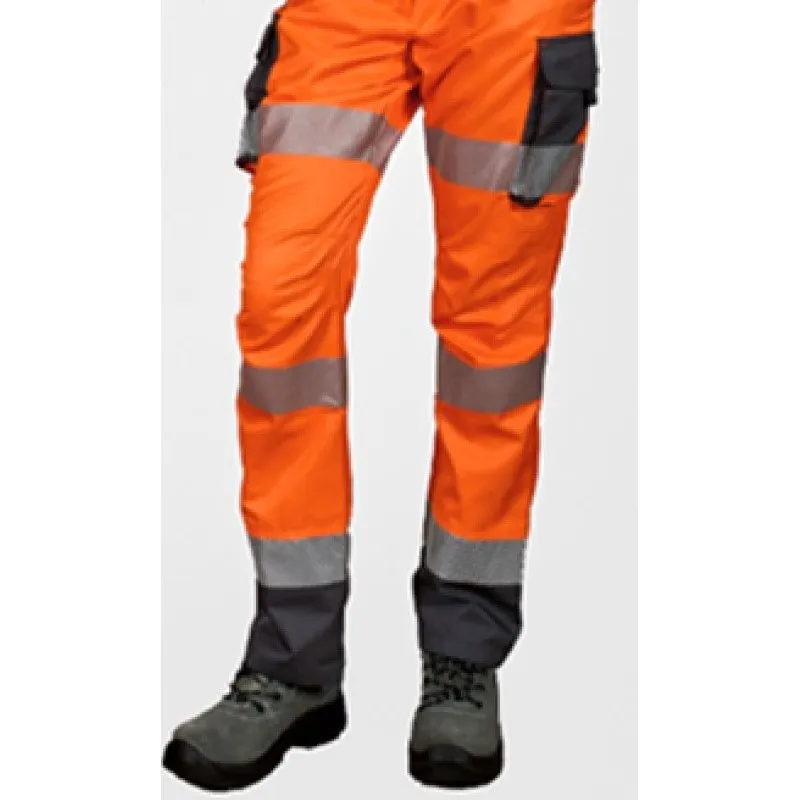 PANTALóN ALTA VISIBILIDAD MUJER KINGSMANN STARLIGHT, NARANJA FLúOR  GRIS CON REFLECTANTES