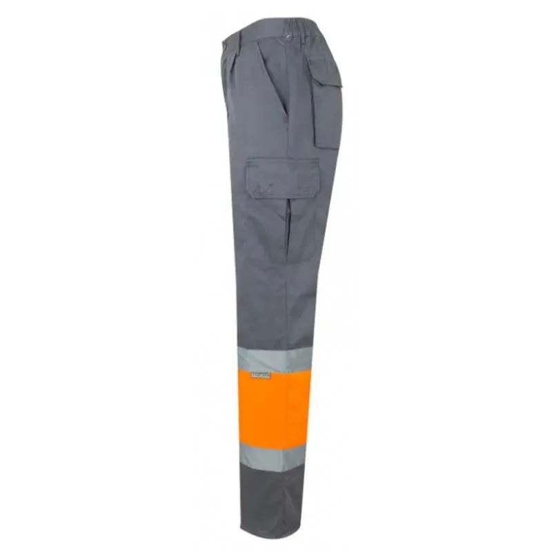 Pantalón alta visibilidad Naranja Flúor Gris ref. 157, VELILLA