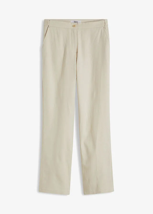 Pantalón de lino gris guijarro