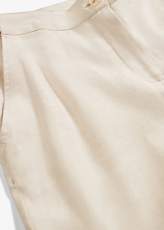 Pantalón de lino gris guijarro