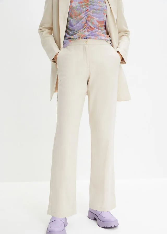 Pantalón de lino gris guijarro