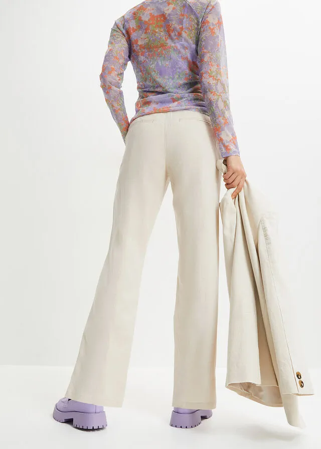 Pantalón de lino gris guijarro