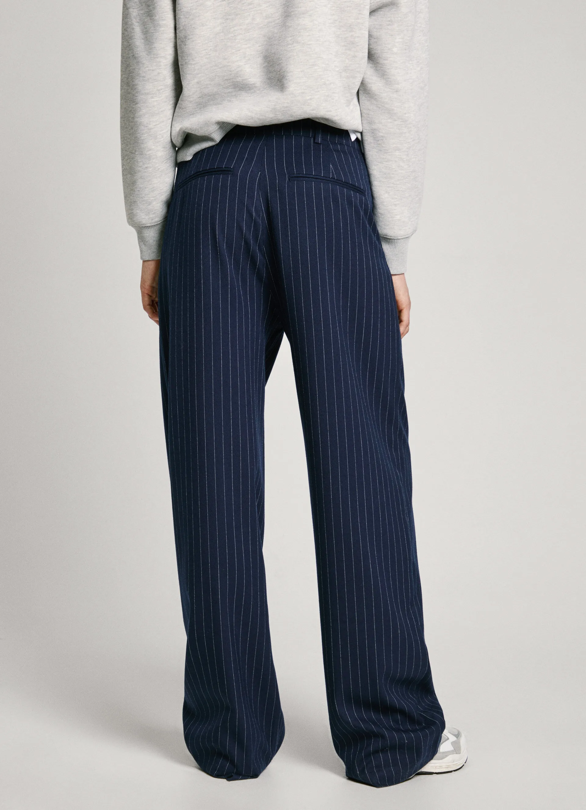 pantalón recto de rayas