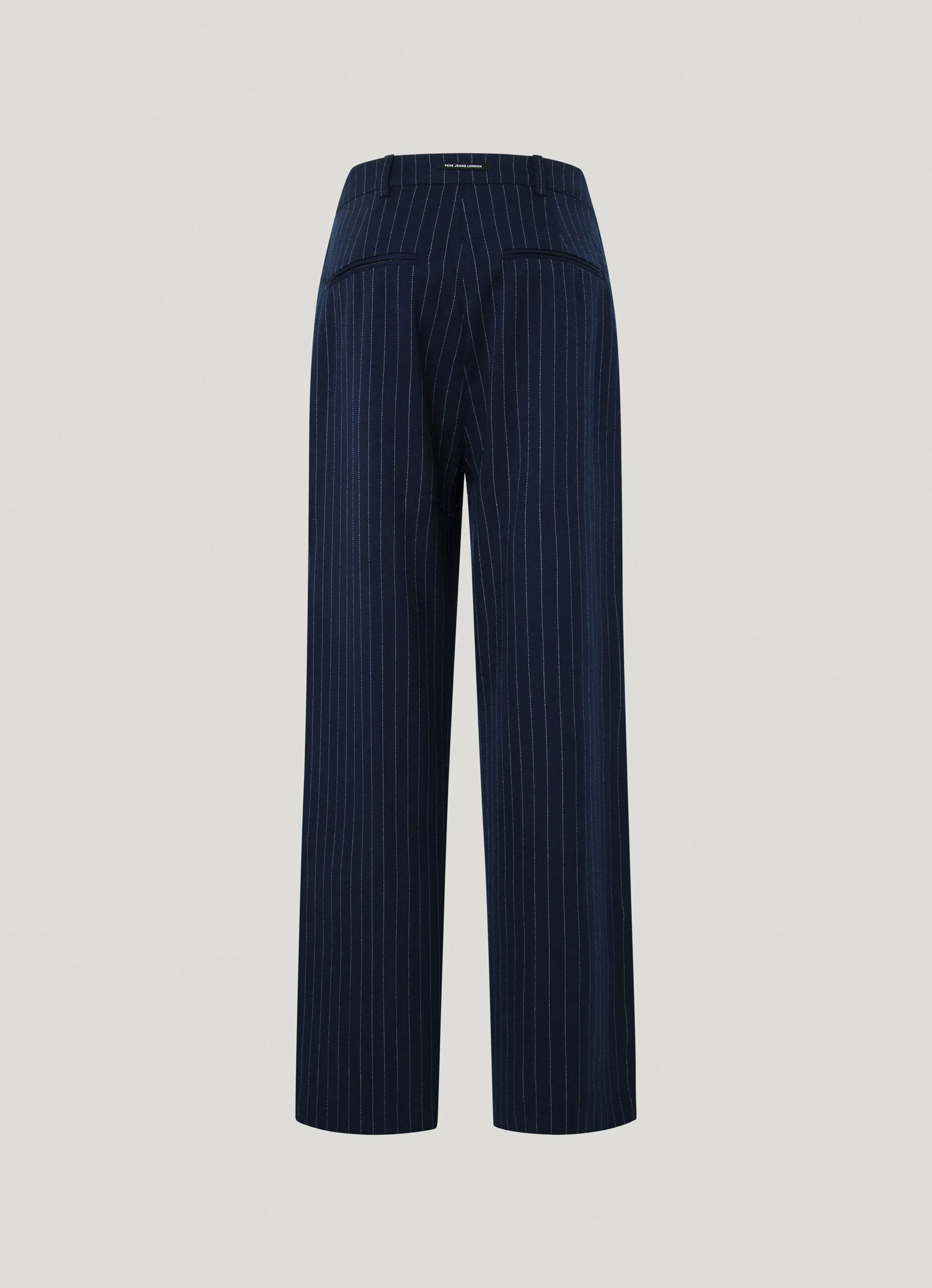 pantalón recto de rayas