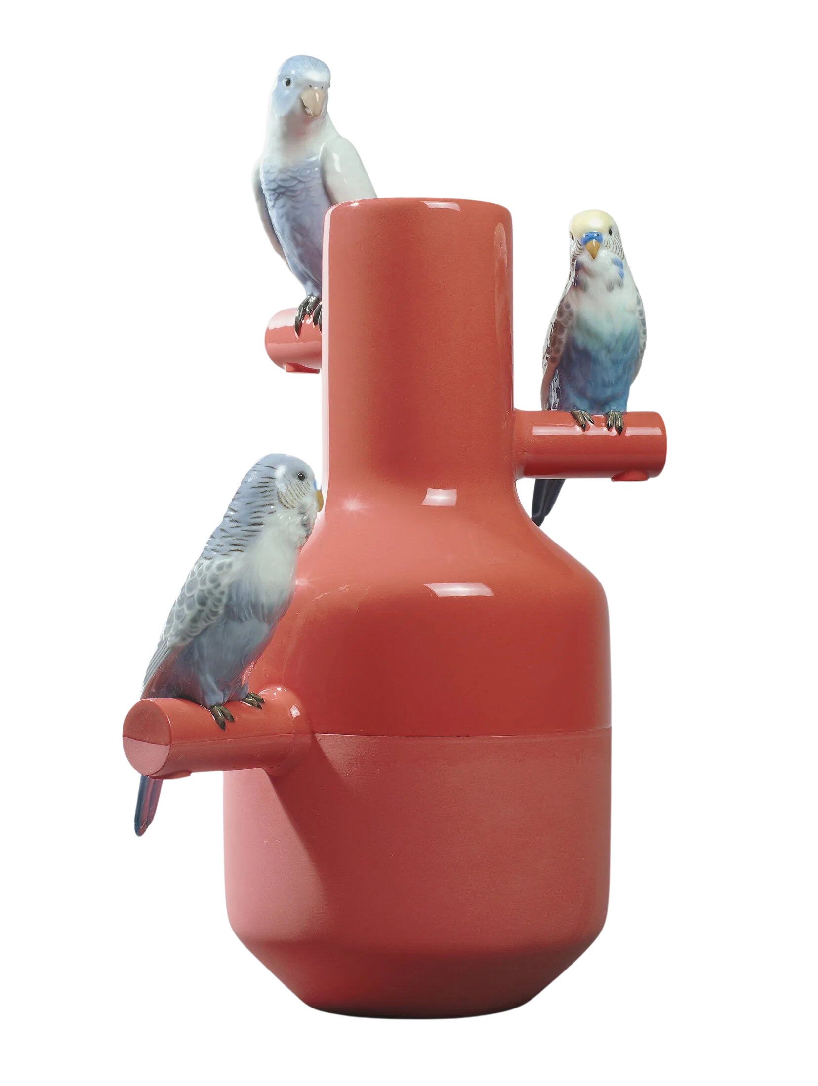 Parrot Parade Vase. Coral