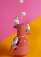 Parrot Parade Vase. Coral