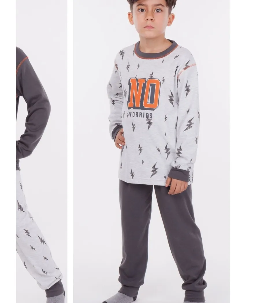 Pijama niño Rachas&Abreu gris invierno