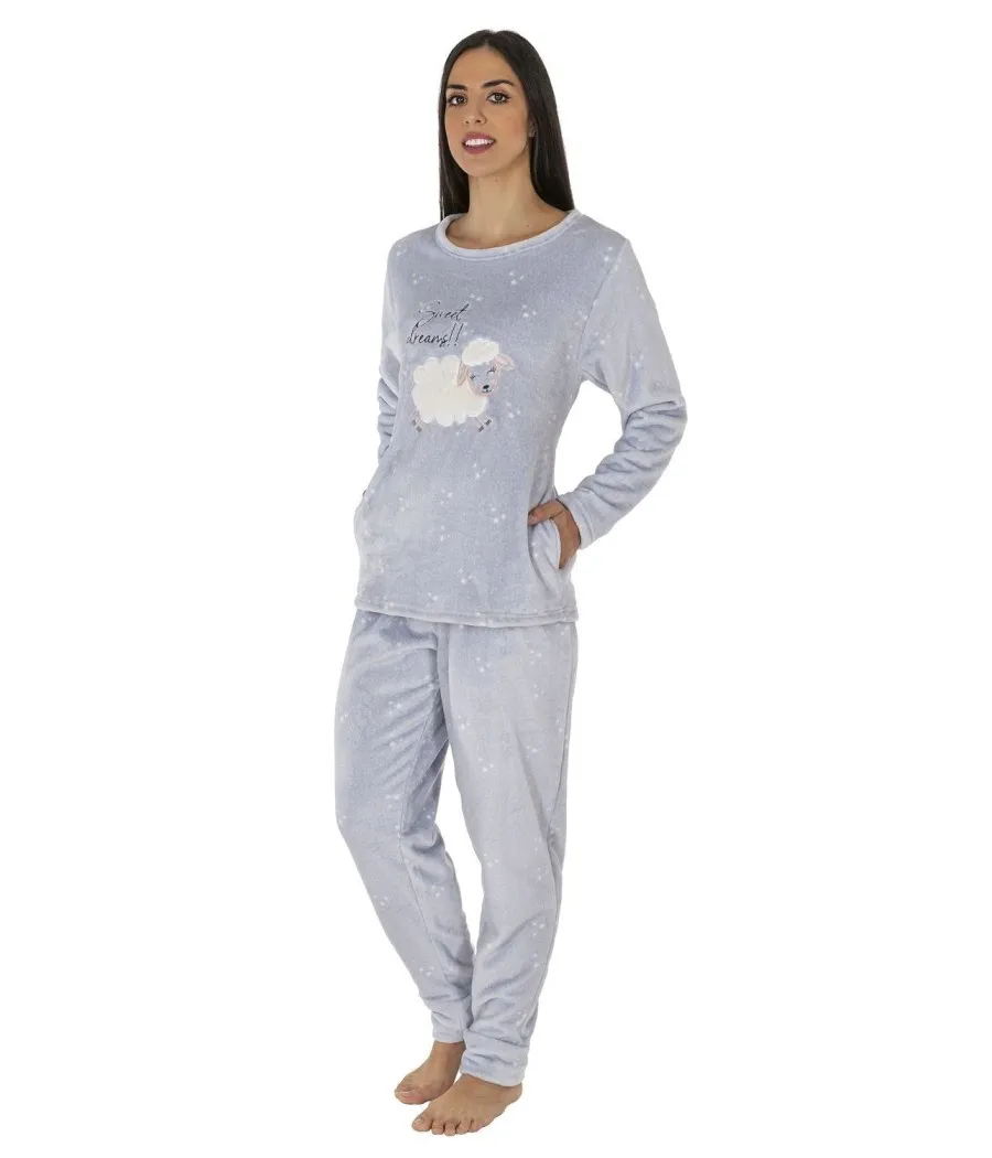 Pijama térmico mujer invierno Javier Golmar coralina Sweet Dreams bolsillos