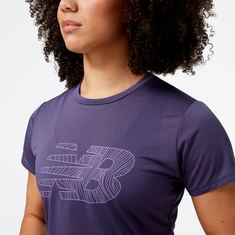 Polera Running Mujer New Balance Graphic Accelerate Morada