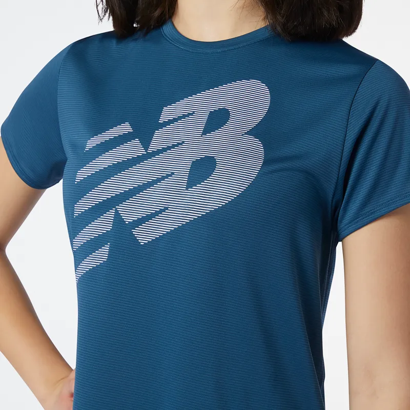 Polera Running Mujer New Balance Printed Accelerate Azul