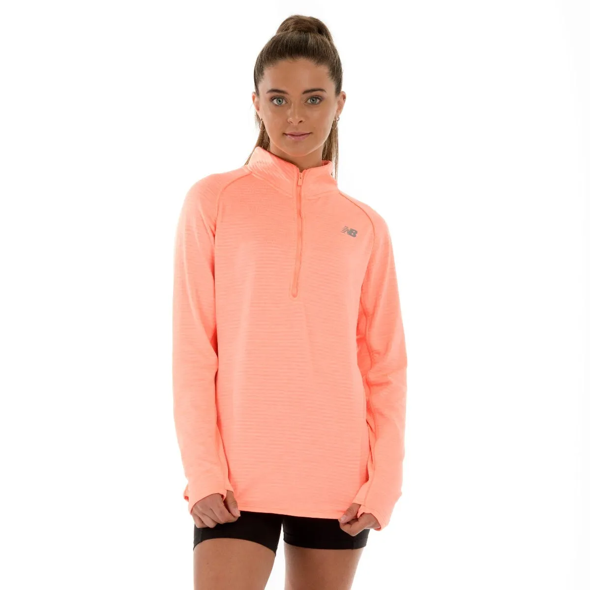  Polerón Running Mujer New Balance Quarter Zip Naranjo