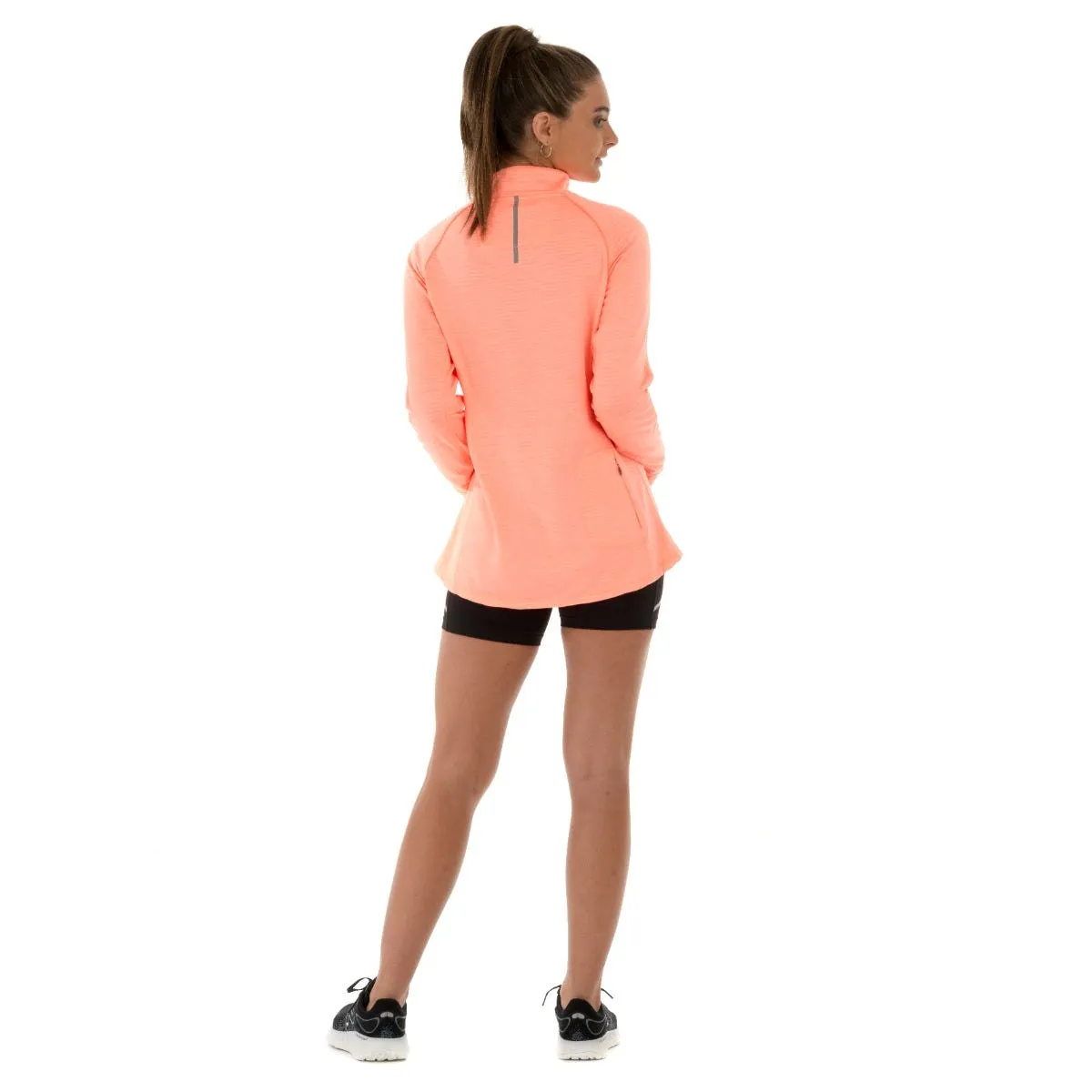  Polerón Running Mujer New Balance Quarter Zip Naranjo